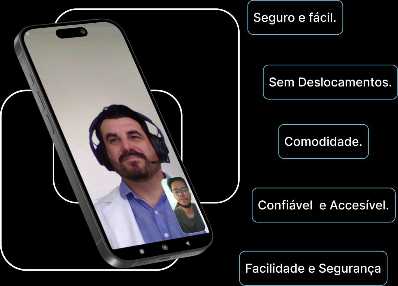 Imagem de um atendimento através de um celular utilizando o eSaúde