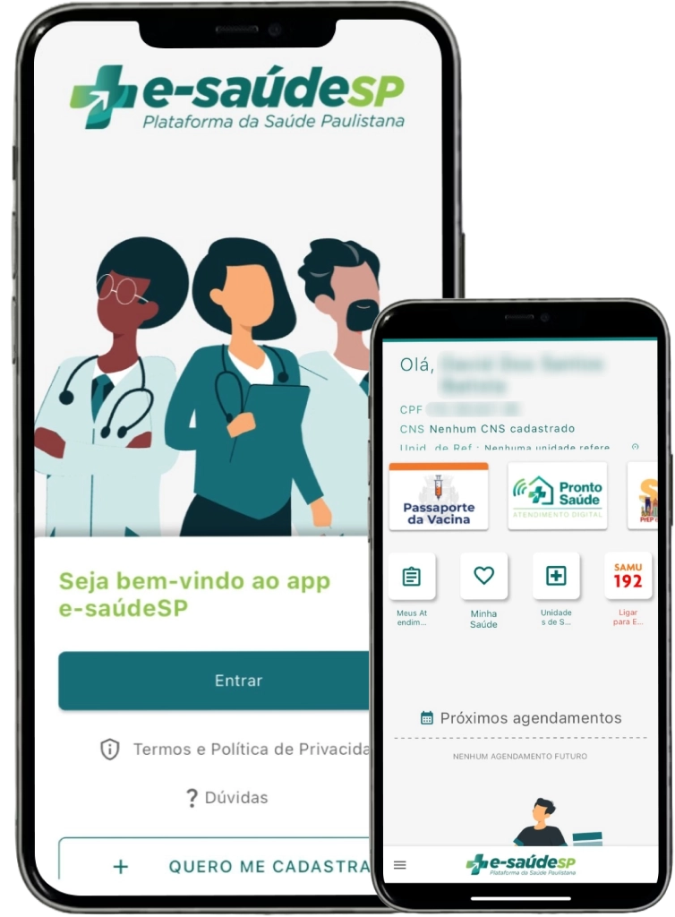 Imagem do aplicativo do eSaúde São Paulo